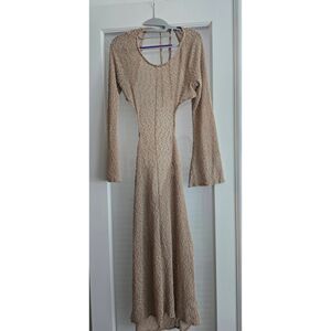Storm Reid x Pacsun Long Sleeve Knit Dress Swim Cover-up Beige Size‎ Medium